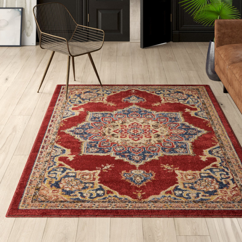 Mercury Row® Dulin Oriental Burgundy Area Rug & Reviews Wayfair